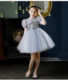 Girl's Dresses Glitter Sequin Pageant Vintage Dress Kids Party First Communion For Girls Children Costume Wedding Prom Vestido