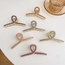 Fashion Color Large Advanced Exquisite Metal Barrettes Hairpins for Women Girl Clamp Hair Accessorie Headwear