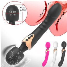 Powerful Dildos Vibrator Dual Motor Silicone Wand G-Spot Massager sexy Toy for Women Couple Clitoris Stimulator Goods Adults