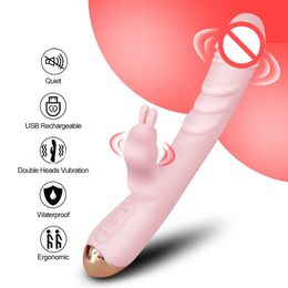 Dildo Rabbit Vibrator for Women G Spot Dual Vibration Sex toys for Woman Vagina Clitoris Stimulator Female Masturbator