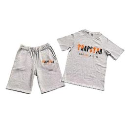 Summer TRAPSTAR Mens Clothing TShirt Tracksuit Sets Harajuku Tops Tee Funny Hip Hop Colour T ShirtBeach Casual Shorts Set 220706