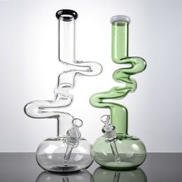Unique Beaker Bong Big Glass Bongs Hookahs 18mm Female Joint Water Pipe Colourful Oil Dab Rigs With Diffused Domestem Bowl