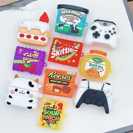 custom airpods UK - 3D lovely Cake Drink Potato Chips Cow Silicone Case for Apple Airpods 3 Pro Cover for Air Podspro Case Wireless Charging Box