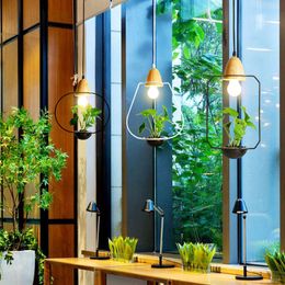 Pendant Lamps Modern Black Iron Plant Led Lights Art Deco Bar Dining Room Light Fixtures For Celling Living Decor Bedroom LampsPendant