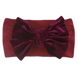 Hair Accessories Headwear Headband Solid Baby Band Girls Velvet Bow Kids Care For BabyHair