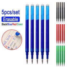 erasable pen refill UK - Gel Pens 0.7mm 0.5mm Erasable Pen Refill Slide Press Washable Handle Blue Black 8 Color Ink Stationery Rods Retractable PensGel