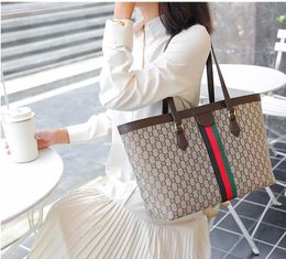 2 Pcs/set Luxury Designe Shopping Bagr Backpack High Capacity Tote Handbag for Women Trends Brand Striped Shopper Shoulder Bag