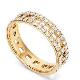 2022 luxurys fashion designers T-grid diamond ring classic hollowed out rings essential gift for men women Jewellery