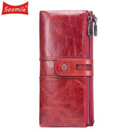 Wallets Genuine Leather Women Fashion Long Top Quality Card Holder Classic Female Purse Zipper Brand Wallet For WomenWallets