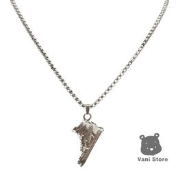 Pendant Necklaces European And American Retro Long Style Old Hip-Hop Shoes Necklace Men'S Personality With Short-Sleeved Sweater Ins Chain