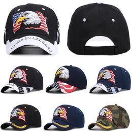 Fashion Embroidery USA Eagle Baseball Caps Cool Cotton Flags Peaked Cap Camouflage Sunhat Casquette For Men And Women