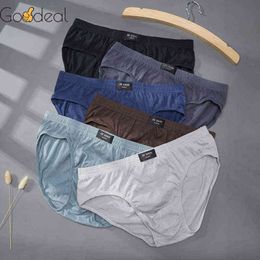 Goodeal Brand 100 Cotton Briefs Men's Comfortable Underpants Male Breathable Underwear Lingerie Panties Plue Size Xl -5xl 1/2PCS G220419