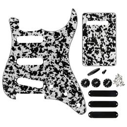 Set of 11 Holes SSS Pickguard Guitar Back Plate Closed Pickup Covers Switch Tips Guitar Parts