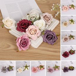 14 colors Artificial flower head simulation rose DIY wedding decoration fake flowers photography props fast delivery