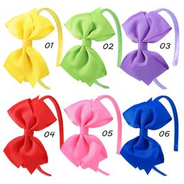 4.7 Inch Solid Big Bow Headband Hair Band For Children Girls Hair Bows Hair Hoop Grosgrain Ribbon New Handmade Accessories