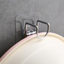 Hooks & Rails Washbasin Hook Multifunction Kitchen Bathroom Rack Saving Space Wall-Mounted Holder Storage Racks Punch-Free Sticky HookHooks