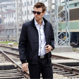 Men's Jackets High Quality Bomber Solid Casual Jacket Men Spring Autumn Outerwear Mandarin Sportswear Mens For Male Coats M-5XL