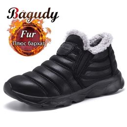 Unisex Snow Warm Plush Ankle Fashion Waterproof men Quality Winter Casual Sneakers Boots shoes 201204