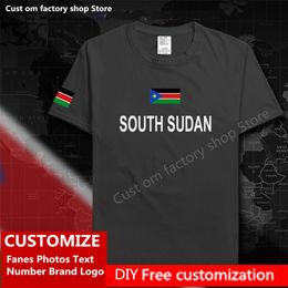 South Sudan Cotton T shirt Custom Jersey Fans DIY Name Number Brand High Street Fashion Hip Hop Loose Casual T shirt 220616