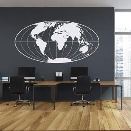 Wall Stickers Planet Earth Outline Home Decoration Large Art Decals Decor LY1748