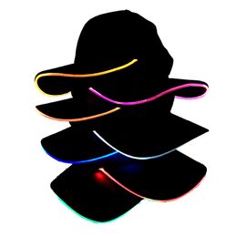 LED Light Baseball Cap Pure Cotton Luminous Bar Decoration Casual Hat Men And Women Outdoor Peaked Cap