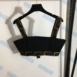 Women Black Dresses Vests Sexy Halter Tops Dress Creative Embroidery Female Camis Dresses Set267N