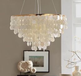 Pendant Lamps Mediterranean Chandelier Shell Living Room Bedroom Creative Lighting RestaurantPendant