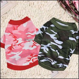 Small Dog Apparel Shirt Pet Cothes Camouflage Style Cotton Supplies Christmas Gifts Chihuahua Clothes Drop Delivery 2021 Home Garden 1Bl0C