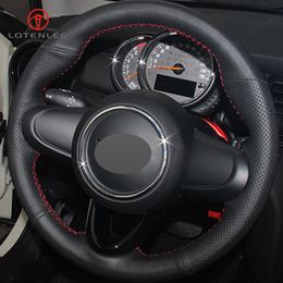 Steering Wheel Covers Black Artificial Leather Hand-stitched Car Cover For Mini Cooper Coupe Clubman Countryman 2014-2022Steering