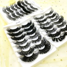 7 Pairs Russian Strip Fluffy Curl False Eyelashes 6D 25MM Dramatic Long Multipack Soft Volume Eye Lashes