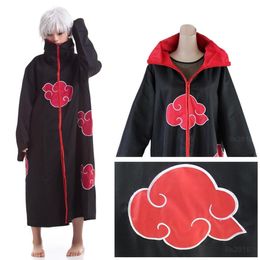 naruto akatsuki cloak Canada - Anime Naruto Akatsuki Cloak Cosplay Costume Halloween Christmas Party Cloak Cape Unisex2857