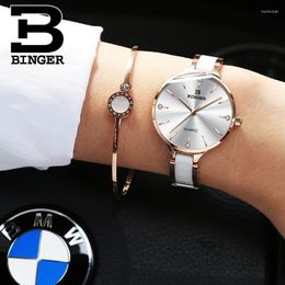 Wristwatches Switzerland BINGER Luxury Women Watch Brand Crystal Fashion Bracelet Watches Ladies Relogio Feminino B-1185-3Wristwatches Hect2