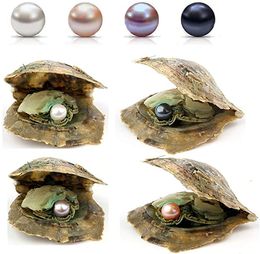 oyster earrings UK - Wholesale Natural Akoya 6-7mm Mix Colors Seawater Round Pearl Oyster For DIY Making Necklace Bracele Earrings Ring Jewelry Gift