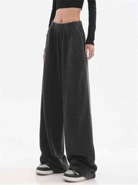 Sweatpants for Women High Waist 2022 Autumn Baggy Fashion Oversize Sports Pants Black Grey Trousers Female Joggers Streetwear T220728
