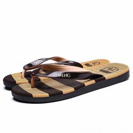 summer Slippers 2022 Korean Fashion Trend Flip Flops With Flat Sole, Slippery And Simple Beach Shoes Striped Slippers 879Y#