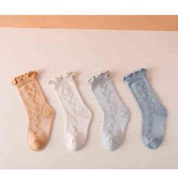 Toddler Boys Girls Stockings Solid Cotton Hollow Out Sock Children For Year Kid Accessories Children Tube Socks clothing J220621