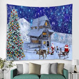 Christmas Wall Rug Santa Claus Gift Hanging Rugs Holiday Decoration Home Party Items Carpet J220804