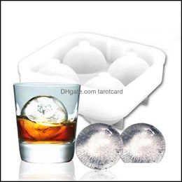 High Quality Ice Balls Maker Utensils Gadgets Mold 4 Cell Whiskey Cocktail Premium Round Spheres Bar Kitchen Party Tools Tray Cube Drop Deli