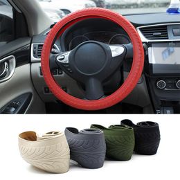 Steering Wheel Covers Car Styling 1pcs Universal Texture Soft Cover Silicone Glove Automobiles Auto AccessoriesSteering