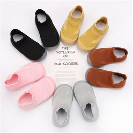 Autumn Children KIds Knitted Shoes Baby Girls Boys Casual Shoes Soft Bottom Toddler Shoes Comfortable Non-slip Outdoor LJ201214