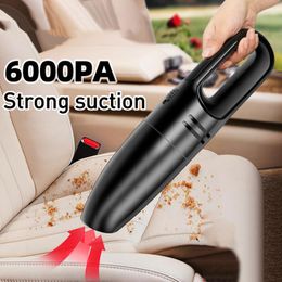 Car Organiser Wired Vacuum Cleaner Portable With Handheld 120W 6000pa Strong Suction Mini For Cars Storage Bag