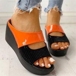SARAIRIS Dropship Wedges Heel Shoes Casual Platform Comfortable Summer Slip On Mules Slipper Shoes Woman Sandal Y200423