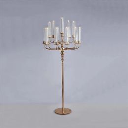 Candelabras 15 heads 155cm height DIY Wedding grand evnet Table Centrepiece Luxury Candelabrum gold Metal Candle Holders For Home Decoration