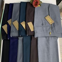 Men's Suits & Blazers Good Quality Fashion Suit Pants Male Wedding Dress Mens Straight Casual Loose Thin Office TrousersMen's