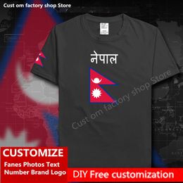 Nepal NPL Cotton T shirt Custom Jersey Fans DIY Name Number Brand Hip Hop Loose Casual T shirt flag Nepali Nepalese 220616