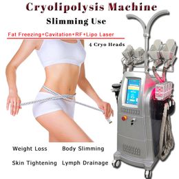 Cryolipolysis Vacuum Therapy Slimming Multifunctional Machine 4 Cryo Handles Thigh Cellulite Removal Lipo Laser Pads Weight Loss Easy Operation