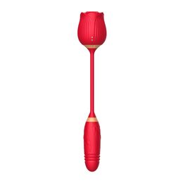 2 IN 1 Dildo Sex Toy Rose Vibrator With Jumping Egg Double Heads G-spot Vibration Sucking Vibrators Adult Product