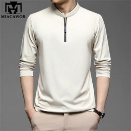 Zipper Polo Shirts Men Cotton Solid Colour Full Sleeve Tee shirt High Quality Slim Fit Casual Camisa Polo T994 220524