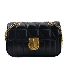 PU Leather Chain Flap Bag Elegant Women Crossbody Bags Brown Black Shoulder Bags Luxury Designer Lady Handbags and Purses