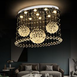 Livre de luxe de plafond ovale Lumière Crystal Light for Living Room Kitchen moderne LED Creative Design Lampes Interior Lighting